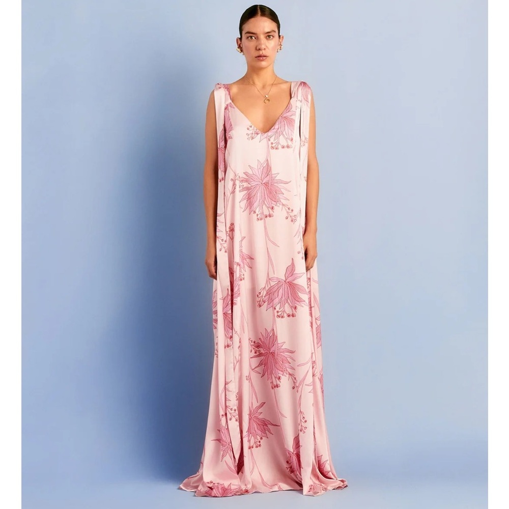 Pink Plunge Neck Sleeveless Andino Maxi Dress